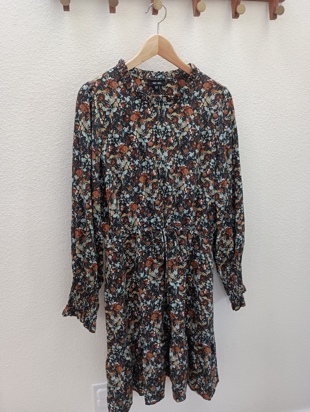 Saint + Sofia Adaline Zip Up Dress Autumn Floral Size 10
